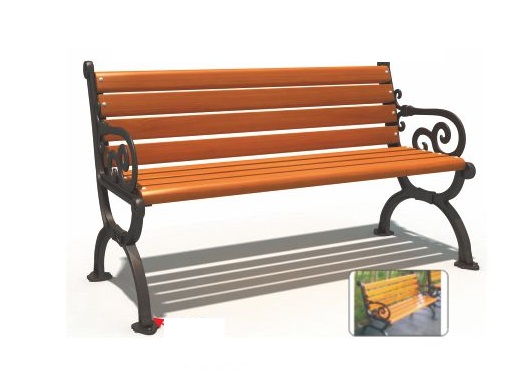 Ghế công viên nhập khẩu gang đúc nan gỗ BH14703