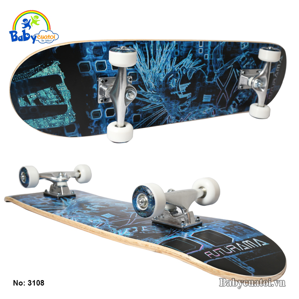 van truot skateboard cho be cao cap mau xanh duong 3108-X-1