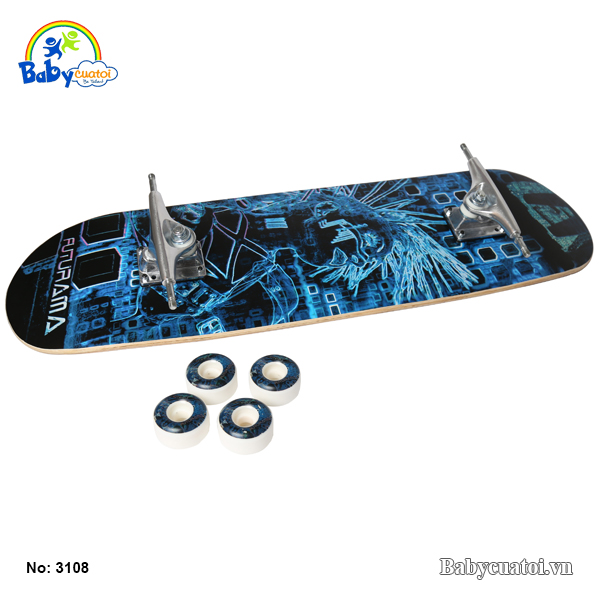 van truot skateboard cho be cao cap mau xanh duong 3108-X-3