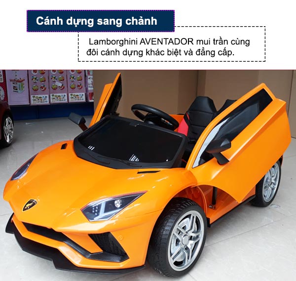 Xe ô tô điện trẻ em Lamborghini màu xanh | cánh cửa