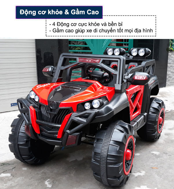 Xe ô tô điện trẻ em địa hình BBT-3366 màu đỏ