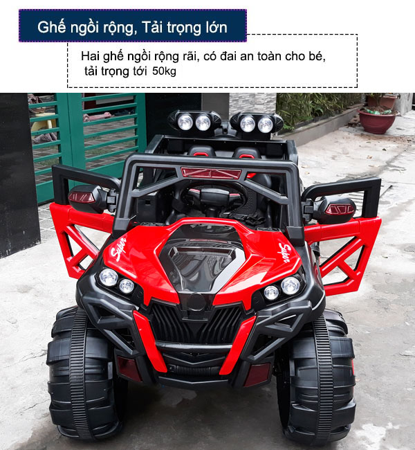 Ô tô điện trẻ em địa hình 4 động cơ màu đỏ BBT-3366D