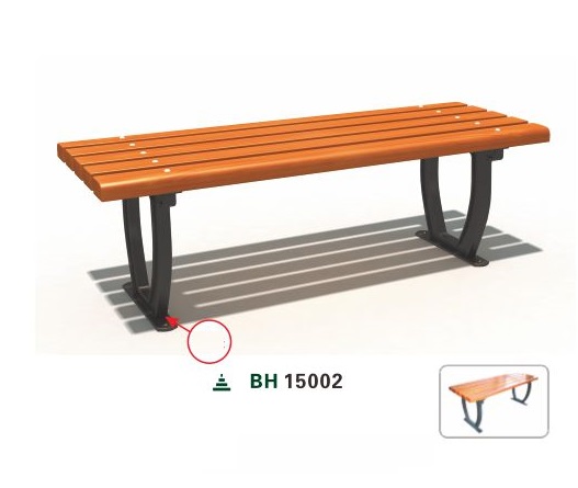 Ghế gỗ băng dài 150cm nhập khẩu dành cho công viên sân vườn ngoài trời GCVNK15002