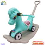 Ngựa chòi chân kết hợp bập bênh và xe đẩy có nhạc RK-513