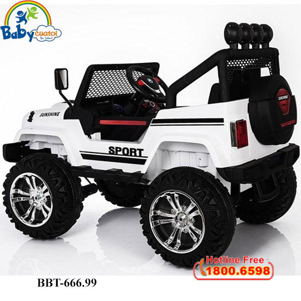 Xe ô tô điện trẻ em địa hình BBT-666.99 màu trắng