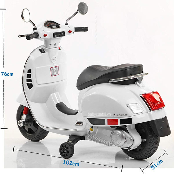 Xe máy điện trẻ em BBT GLobal Vespa trắng BBT-6116T