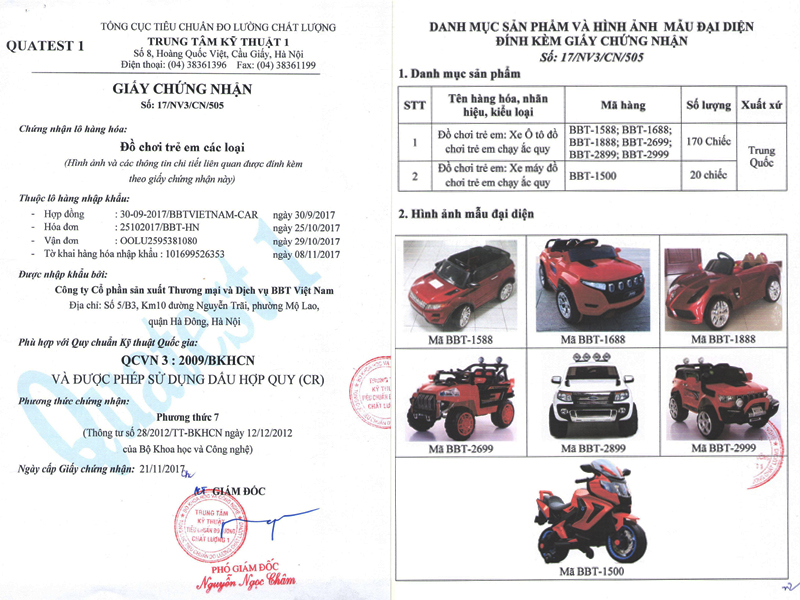 Xe mô tô điện trẻ em BBT-1500 | chứng nhận chất lượng