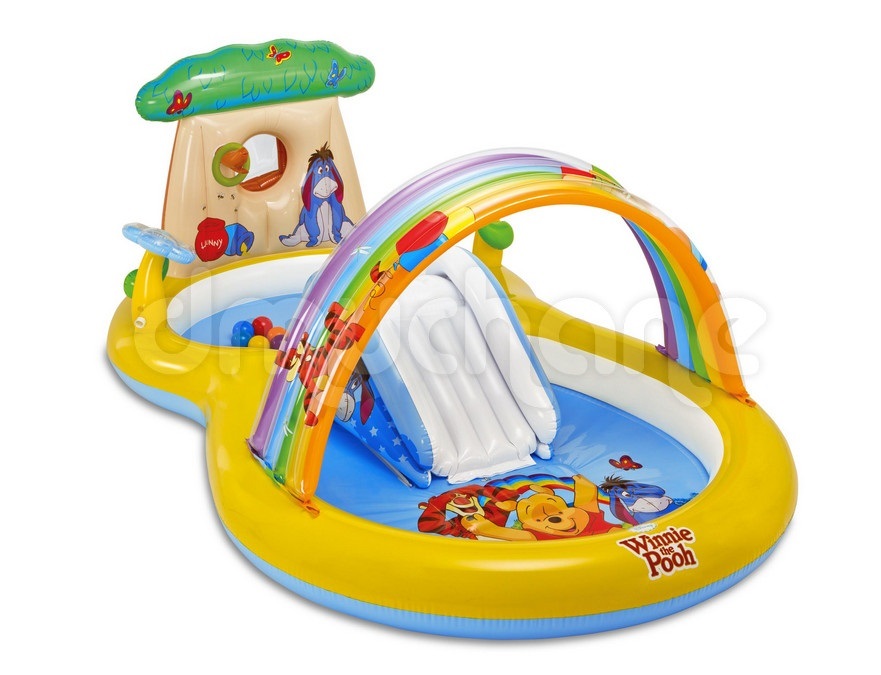 Bể bơi cầu trượt cầu vồng gấu Pooh intex 57136