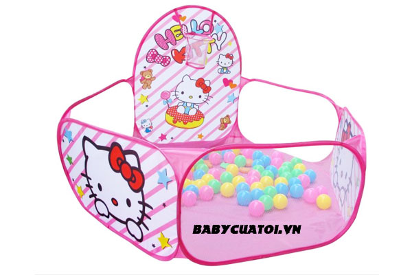 Nhà bóng cho bé Hello Kitty có ném bóng rổ 1381