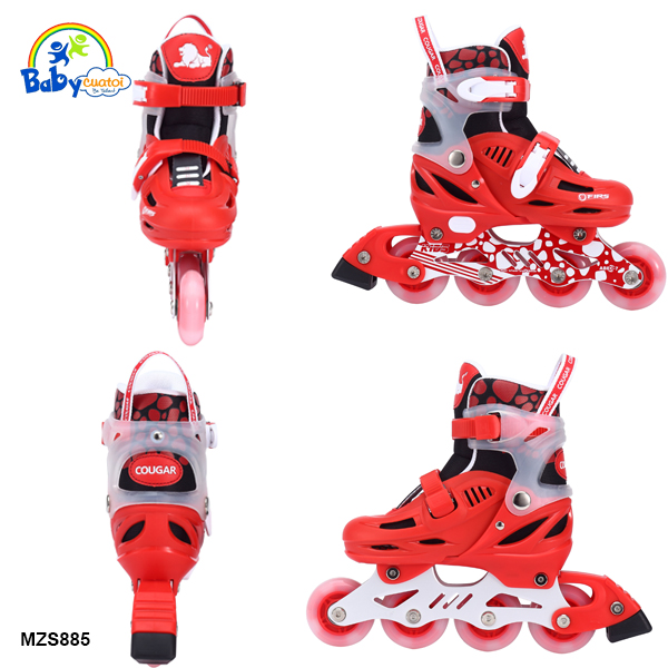 Bộ giầy trượt kèm mũ, bảo vệ tay chân patin Cougar 4 bánh phát sáng MZS885