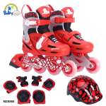 Bộ giầy trượt kèm mũ, bảo vệ tay chân patin Cougar 4 bánh phát sáng MZS885