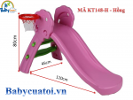 Cầu trượt cho bé cỡ nhỏ có giá ném bóng rổ- KT148-H - Hồng