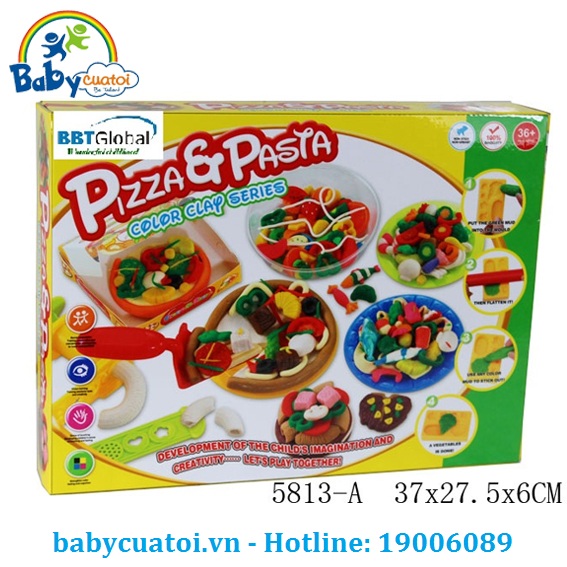 Đồ chơi đất nặn bộ làm bánh Pizza lớn 5813-A