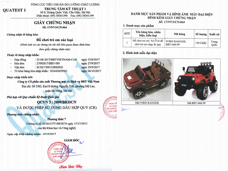 kiem dinh chat luong o to cho tre em
