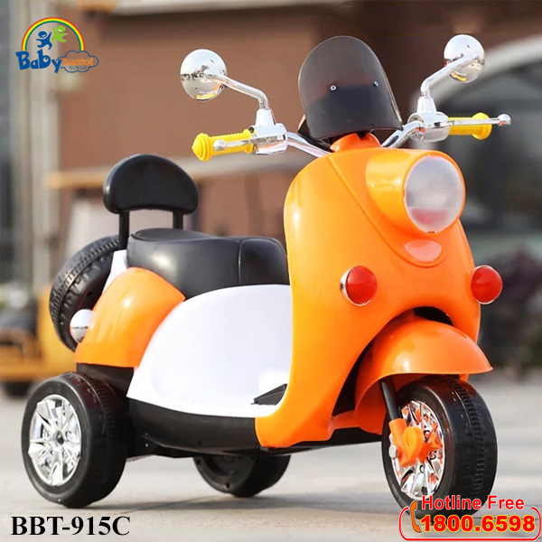 Xe máy điện trẻ em xe ga mẫu mới màu cam BBT-915C