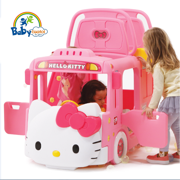 Cầu trượt bể bóng Hàn Quốc xe Bus Hello Kitty 3 trong 1 Y1601