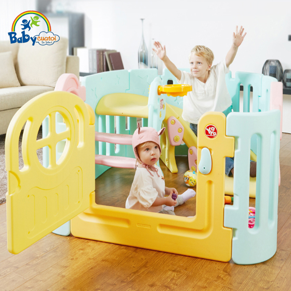 Cầu trượt bể bóng Hàn Quốc đa năng 2 trong 1 Y1525 (tặng kèm 1 cặp cạnh Y1422 hoặc Y1423)