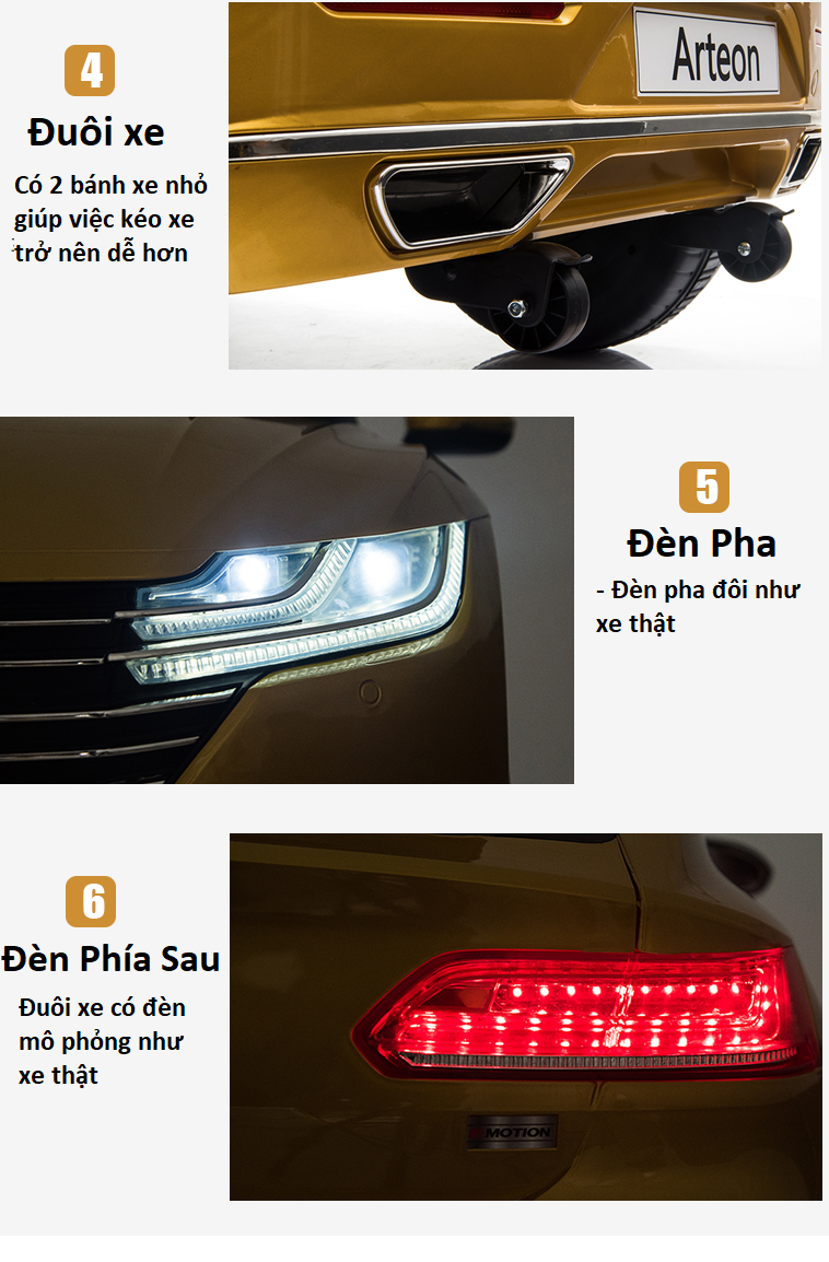 Xe ô tô điện trẻ em bản quyền Volkswagen Arteon