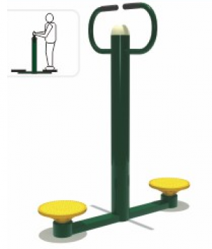 Thiết bị thể dục ngoài trời xoay eo đôi KXJS-057