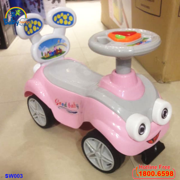 Xe chòi chân ô tô cho bé có nhạc hình Minion SW003