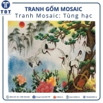 Tranh Mosaic Phong Thủy Tùng Hạc