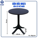 Bàn nhựa tròn chân trụ không lỗ MN01