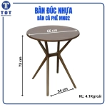 Bàn nhựa tròn chân X không lỗ MN02