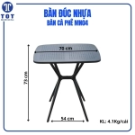Bàn Nhựa Vuông Mặt Lỗ Chân X MN04
