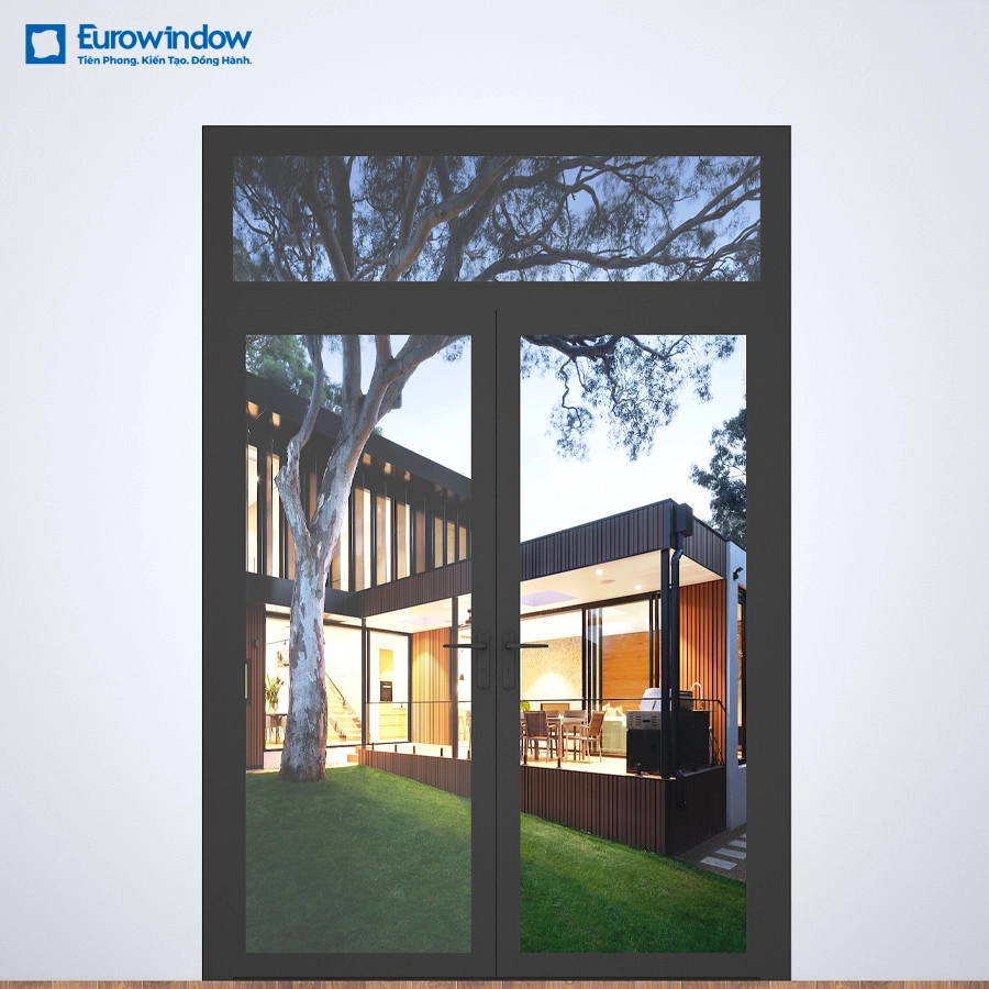 CỬA ĐI NHÔM 2 CÁNH MỞ QUAY TRONG Eurowindow