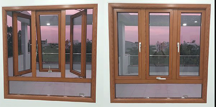 Cửa sổ nhôm 3 cánh mở hất thiết kế tại nhà cao tầng