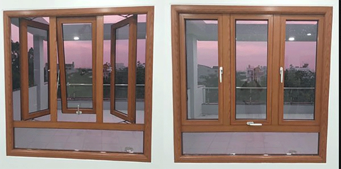 Cửa sổ nhôm 3 cánh mở hất thiết kế tại nhà cao tầng