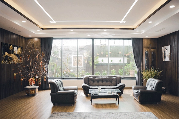 Mẫu cửa sổ nhôm hai lớp được lắp đặt phổ biến tại các khu nhà biệt thự