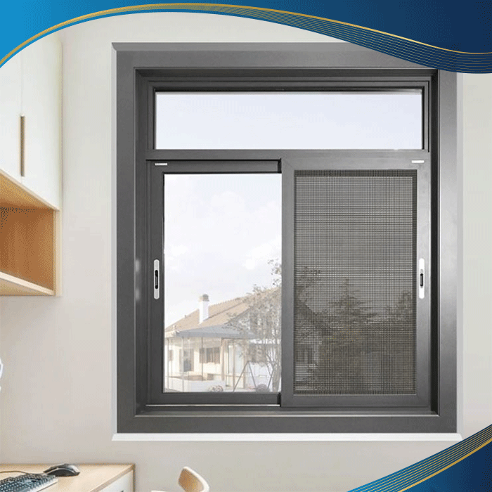 Cửa sổ nhựa lõi thép phòng ngủ thiết kế 2 cánh mở trượt để tận dụng tối đa nguồn sáng