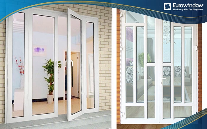 Cửa nhựa lõi thép Eurowindow lắp tại cửa chính ngôi nhà