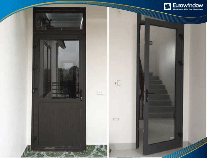 Cửa nhôm 1 cánh chia ô tạo sự ấn tượng hơn so với mẫu cửa nhôm truyền thống khác.