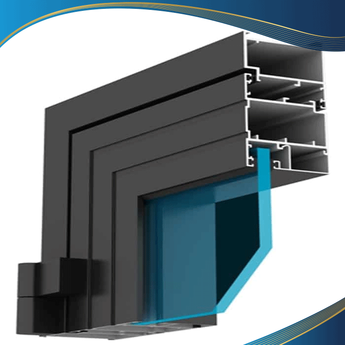 Cửa nhôm cà phê được cấu tạo từ 5 phần chính