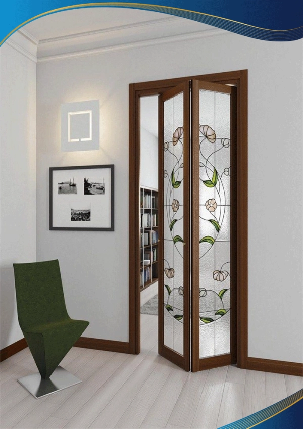 Cửa nhôm màu nâu cà phê 2 cách xếp