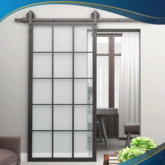Cửa nhôm màu xám ghi chia ô tạo sự khác biệt 