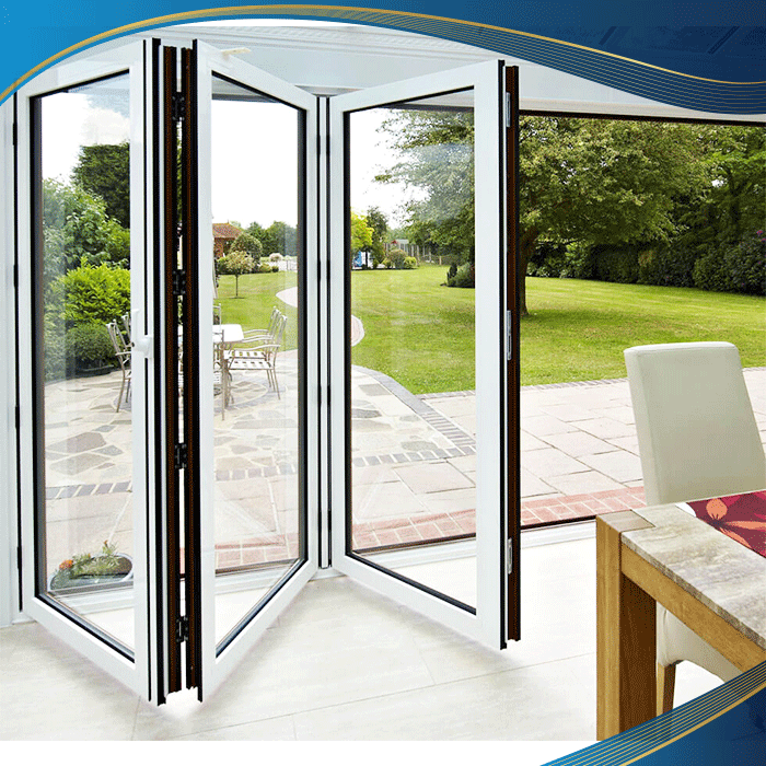 Cửa nhôm 2 cánh xếp trượt màu trắng tạo được không gian cực kỳ thoáng rộng