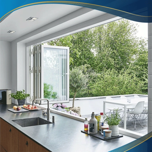 Cửa sổ nhựa màu trắng mở xếp trượt 6 cánh phù hợp với không gian rộng, tạo sự thoáng mát lấy điều hòa không khí tươi tự nhiên rất tốt cho sức khỏe. 