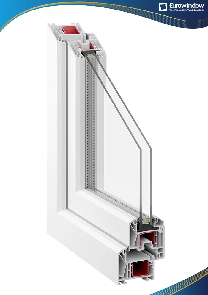Hình ảnh chi tiết cấu tạo lõi thép gia cường bên trong thanh nhựa uPVC