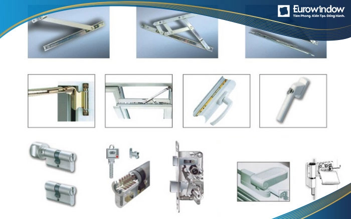 Phụ kiện kim khí cửa nhựa lõi thép