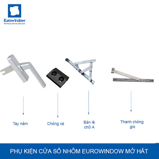 Bộ phụ kiện cửa nhôm Eurowindow mở hất  