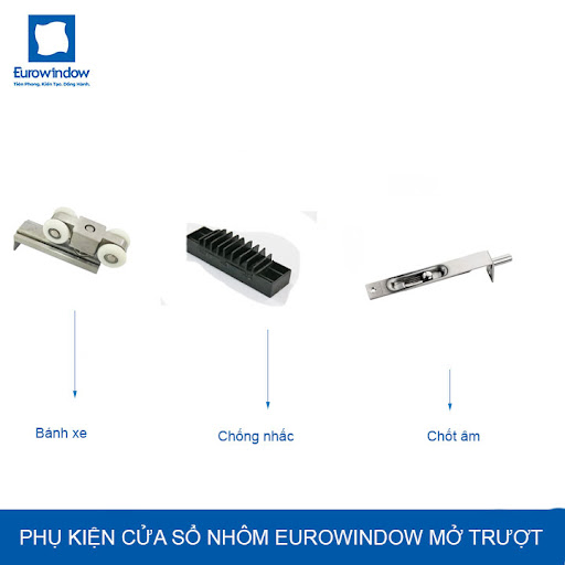Bộ phụ kiện cửa sổ nhôm Eurowindow mở trượt