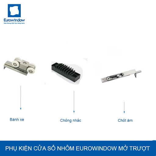 Bộ phụ kiện cửa sổ nhôm Eurowindow mở trượt