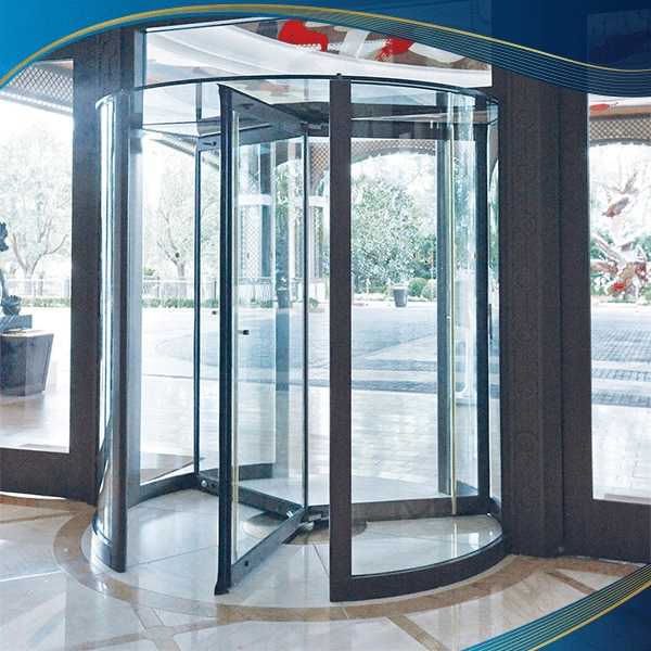 Cửa xoay tự động Eurowindow ít xảy ra lỗi, thích hợp cho các công trình lớn, nhiều người ra vào hàng ngày