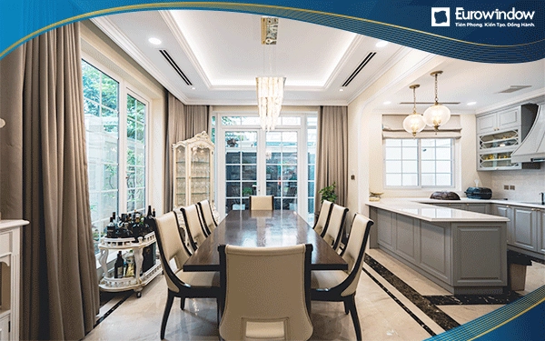 Sử dụng bộ cửa nhựa uPVC Eurowindow tăng sự sang trọng cho không gian