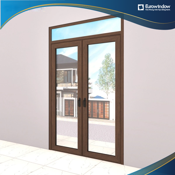 Cửa đi nhôm 2 cánh mở quay ngoài cách âm được Eurowindow thiết kế đa dạng màu sắc