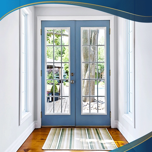 Cửa đi 2 cánh có nan trang trí