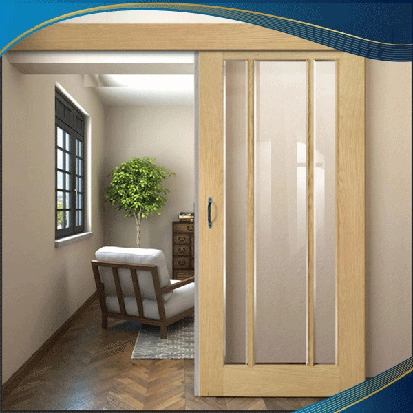 Cửa nhôm giả gỗ 1 cánh mở trượt thích hợp làm cửa thông phòng bởi vì màu sắc nhã nhặn, sử dụng dễ dàng